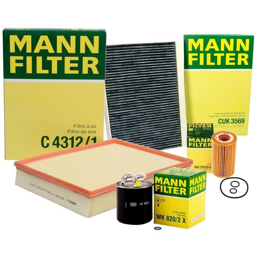 Mercedes Air / Cabin Air / Fuel / Engine Oil Filter Kit - MANN-FILTER 3725256KIT